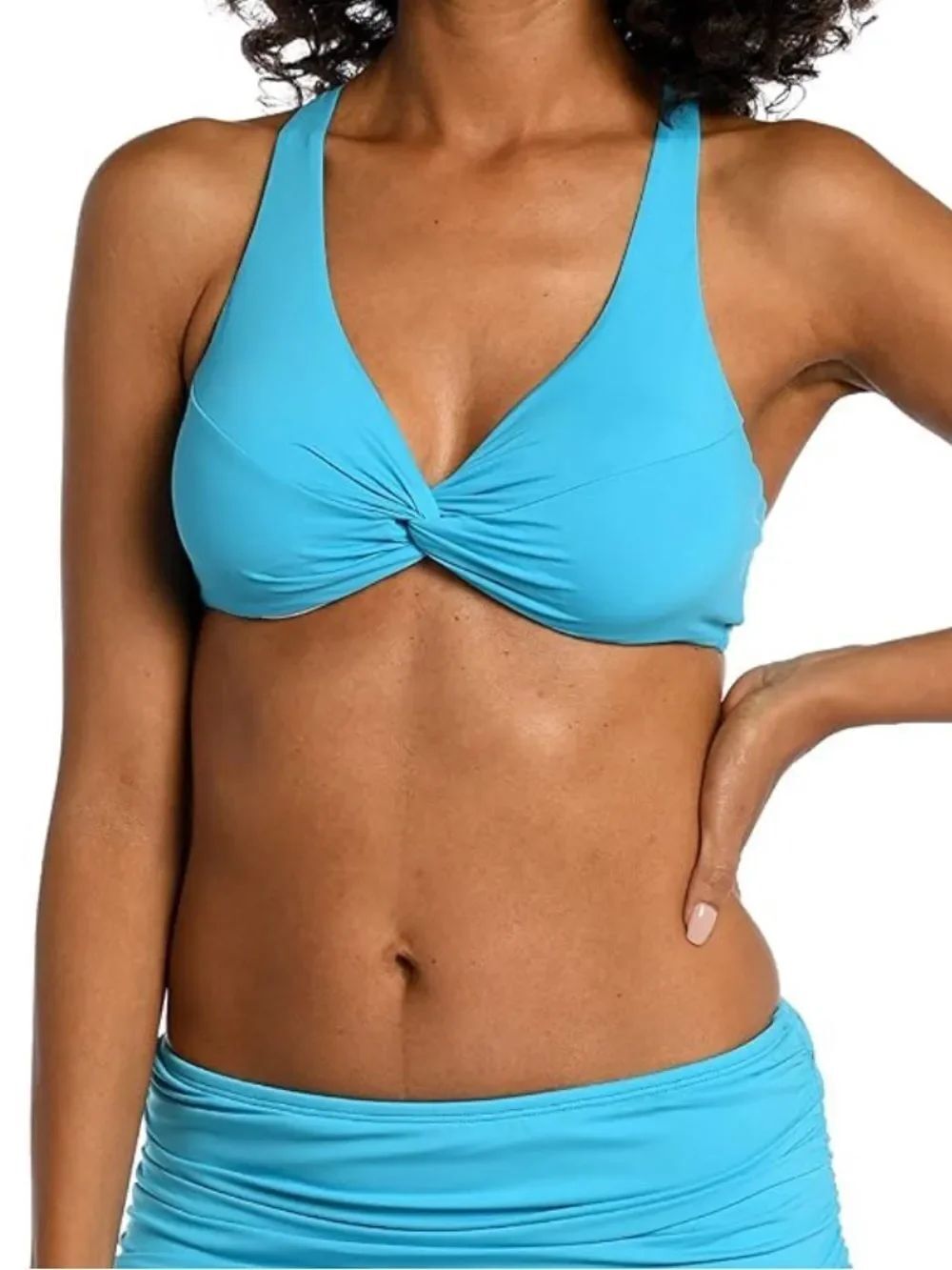 La Blanca Island Goddess Over The Shoulder Underwire Wrap top size 14